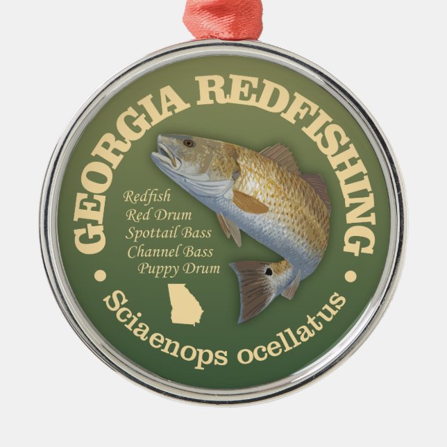 Georgia (redfish) metal ornament (Front)