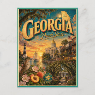 Georgia Retro Travel Souvenir Postcard