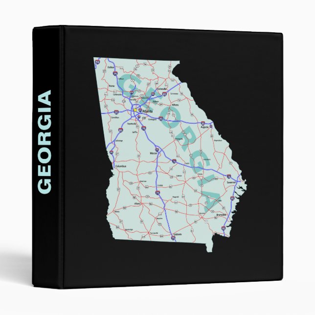 Georgia Road Map Avery Binder (Front/Spine)