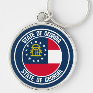 Georgia Round Emblem Keychain