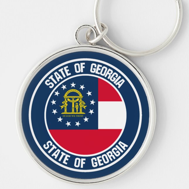Georgia Round Emblem Keychain (Front)