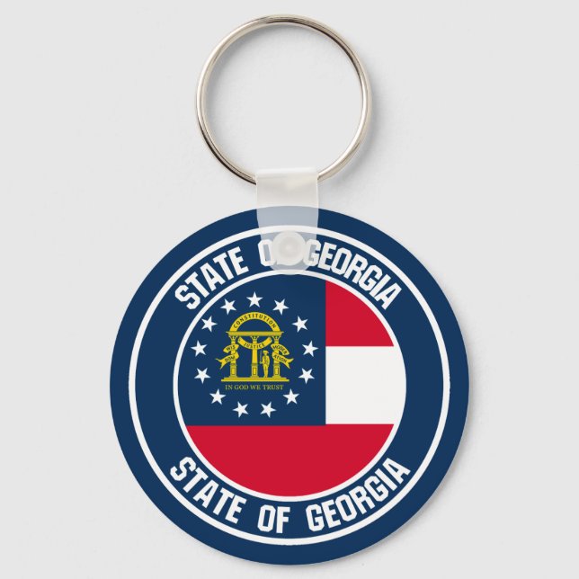 Georgia Round Emblem Keychain (Front)