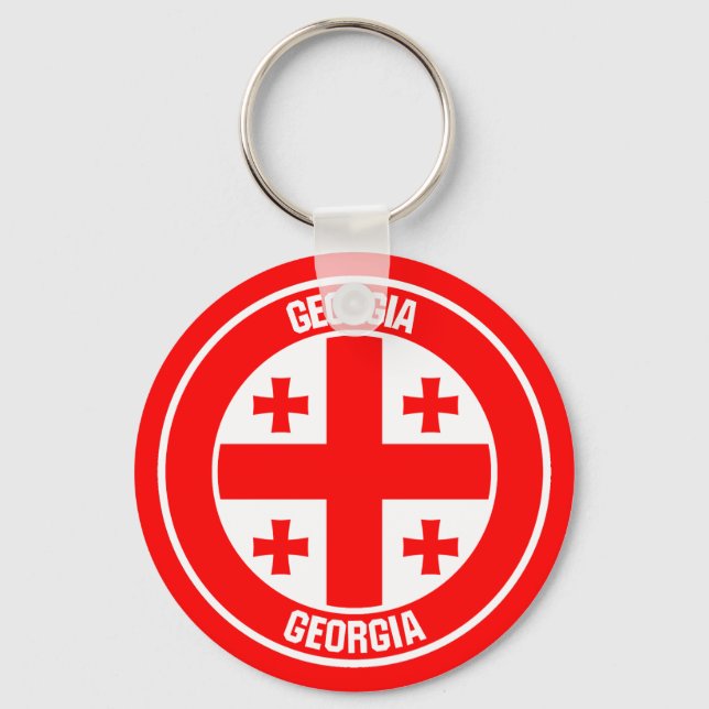Georgia Round Emblem Keychain (Front)