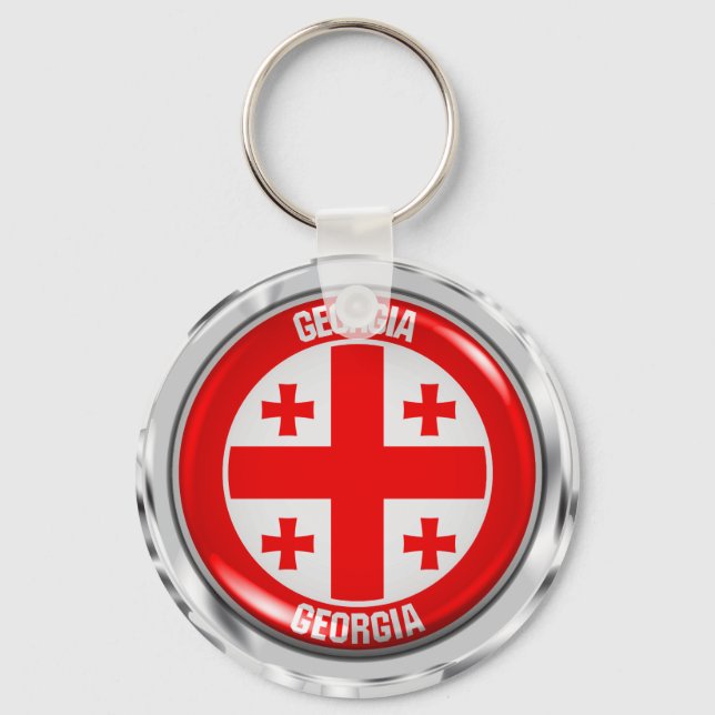 Georgia Round Emblem Keychain (Front)