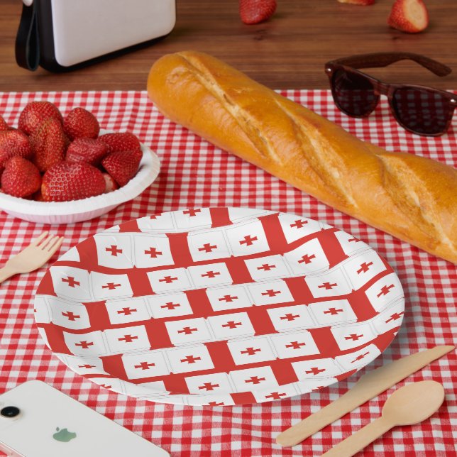 Georgia Sakartvelo flag pattern Paper Plate (Picnic)