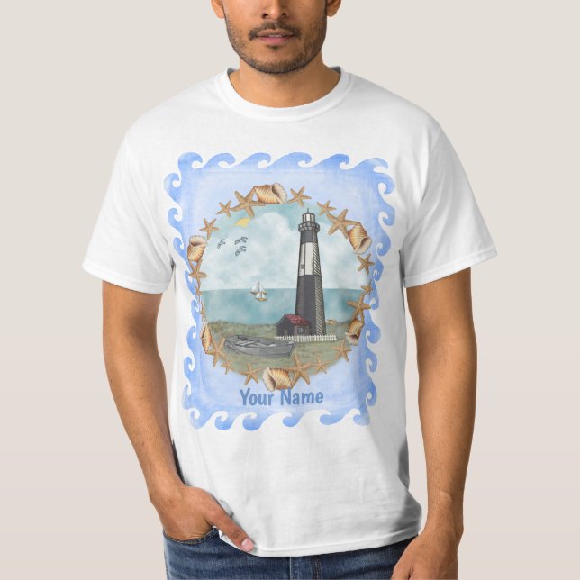 Georgia Shells Lighthouse  T-Shirt (Front)