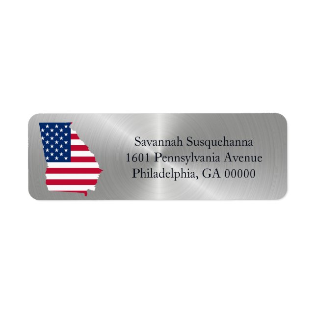 Georgia Silver American Flag Patriotic (Front)