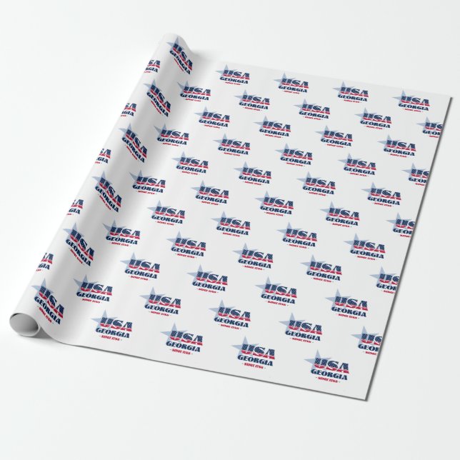 Georgia Stars and Stripes State Wrapping Paper (Unrolled)