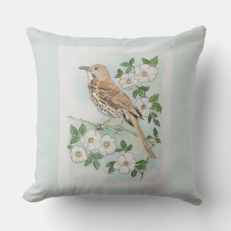 Georgia state bird and flower  throw pillow