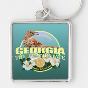 Georgia State Bird & Flower Keychain