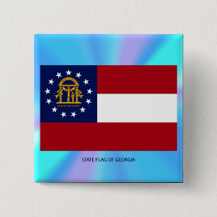 Georgia State Flag 2 Inch Square Button