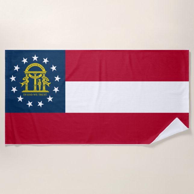Georgia State flag Beach Towel (Front)