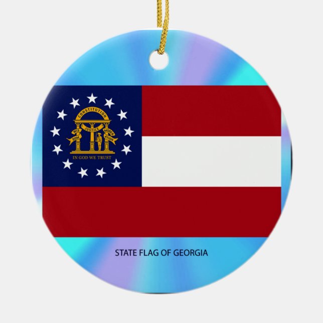 Georgia State Flag Ceramic Ornament (Front)