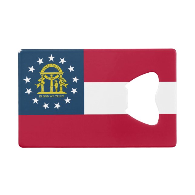 Georgia State Flag Credit Card Bottle Opener (Front (Horizontal))