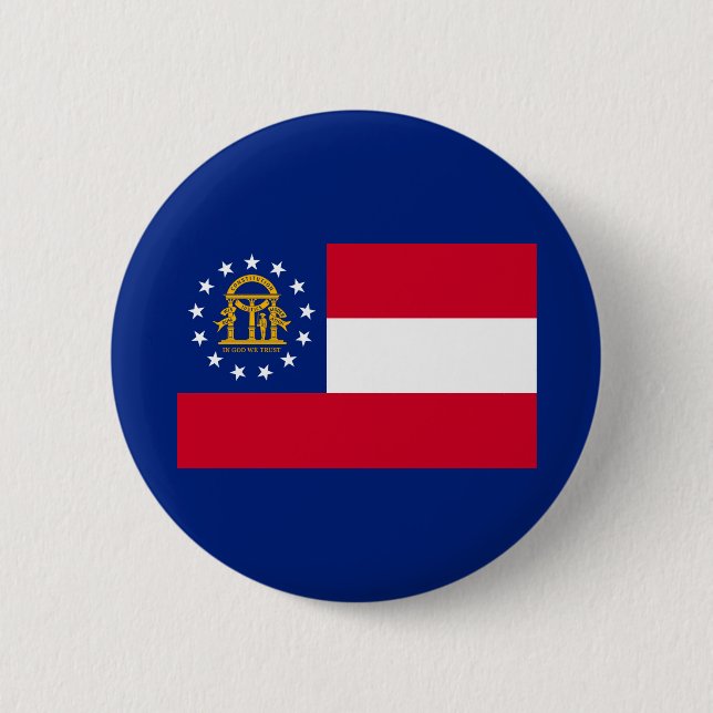 Georgia State Flag Design 2 Inch Round Button (Front)