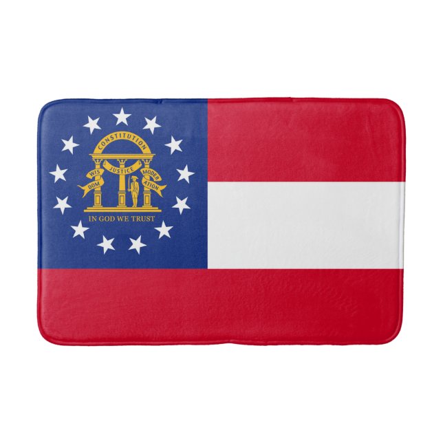 Georgia State Flag Design Bath Mat (Front)