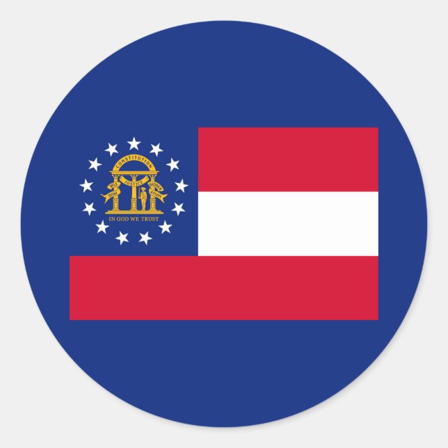 Georgia State Flag Design Classic Round Sticker (Front)
