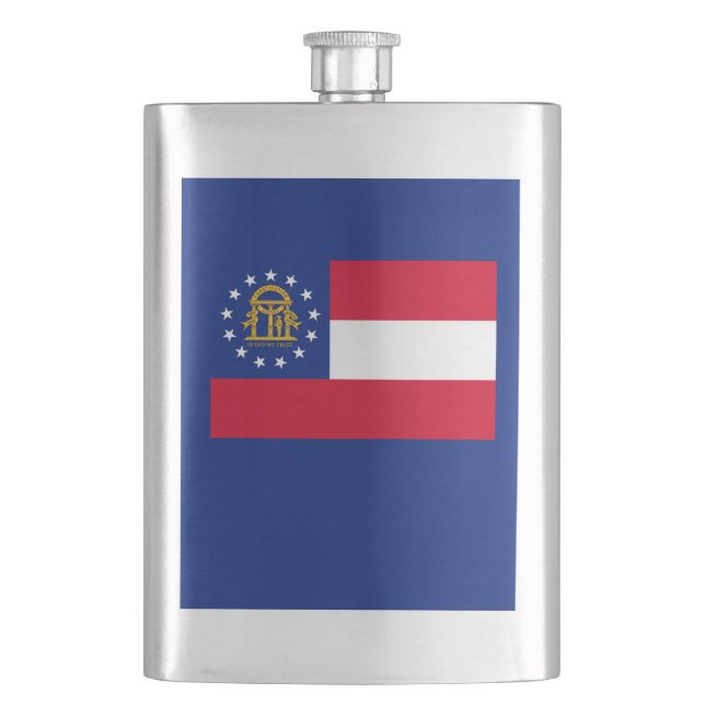 Georgia State Flag Design Hip Flask (Front)