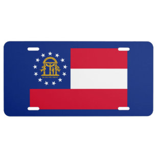 Georgia State Flag Design License Plate
