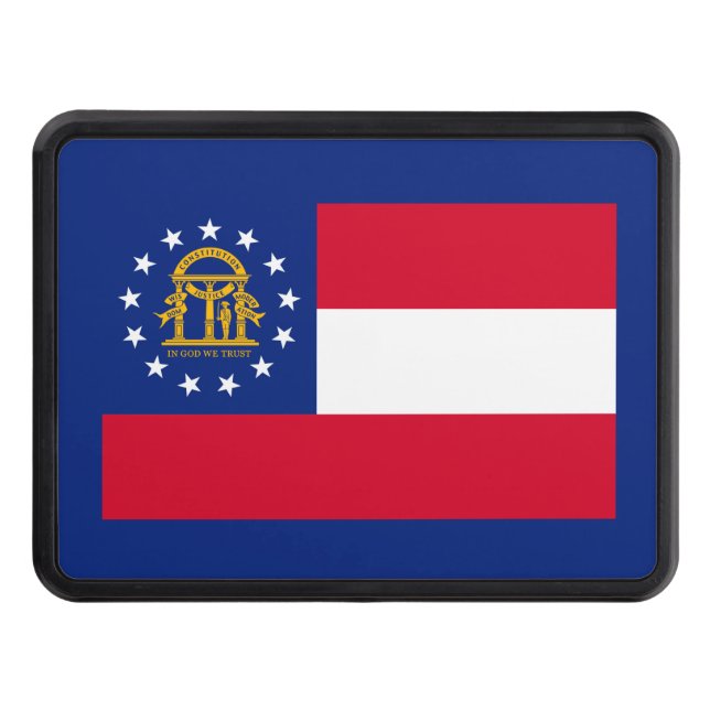 Georgia State Flag Design Trailer Hitch Cover (Front)