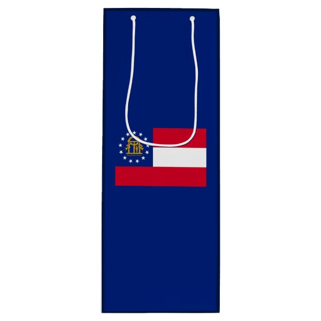 Georgia State Flag Design Wine Gift Bag (Front)