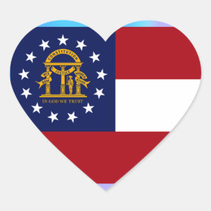 Georgia State Flag Heart Sticker