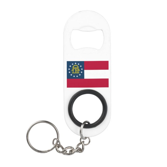 Georgia State Flag Keychain Bottle Opener (Front)