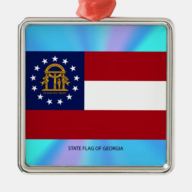 Georgia State Flag Metal Ornament (Front)