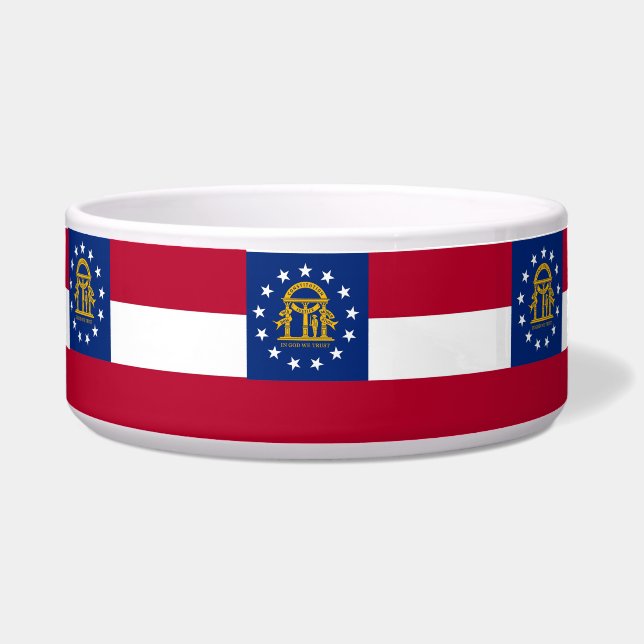 Georgia State Flag Pet Bowl (Front)