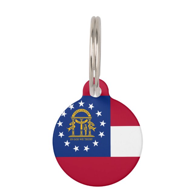 Georgia State Flag Pet Tag (Back)