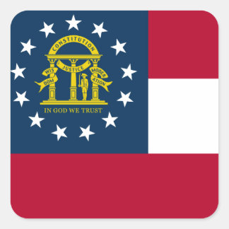 Georgia State Flag Square Sticker