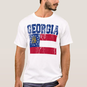 Georgia State Flag T-Shirt (Distressed)