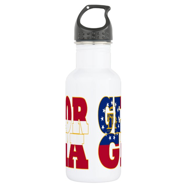 Georgia state flag text 532 ml water bottle (Front)