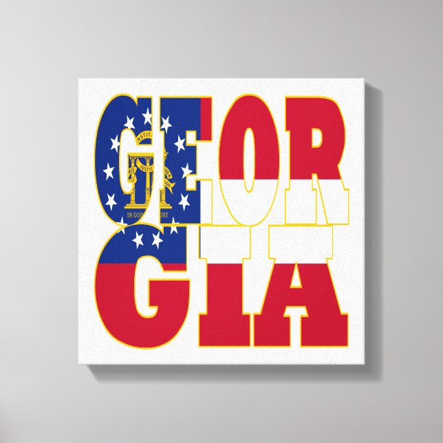 Georgia state flag text canvas print (Front)