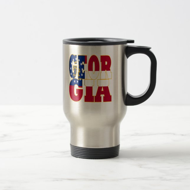 Georgia state flag text travel mug (Right)