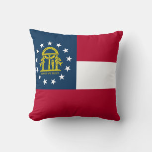 Georgia State Flag Throw Pillow