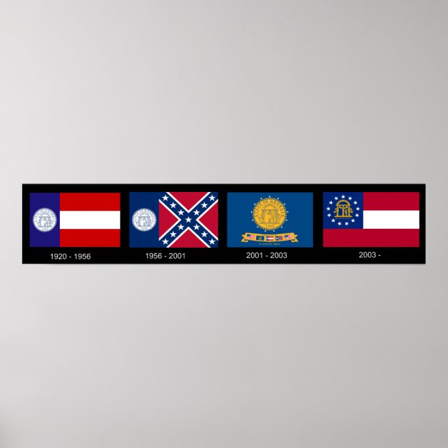 Georgia State Flags from 1920 to Present Day Poster (Front)