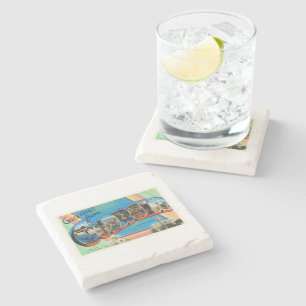 Georgia State GA Old Vintage Travel Souvenir Stone Coaster