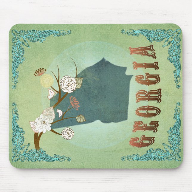Georgia State Map – Green Mouse Pad (Front)