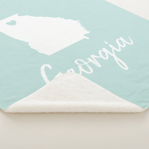 Georgia state map love customize colours  sherpa blanket