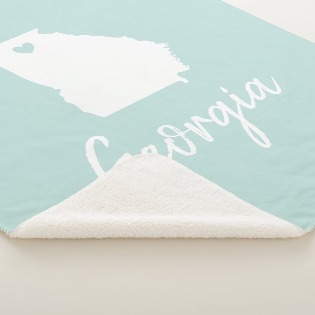 Georgia state map love customize colours  sherpa blanket (3/4)