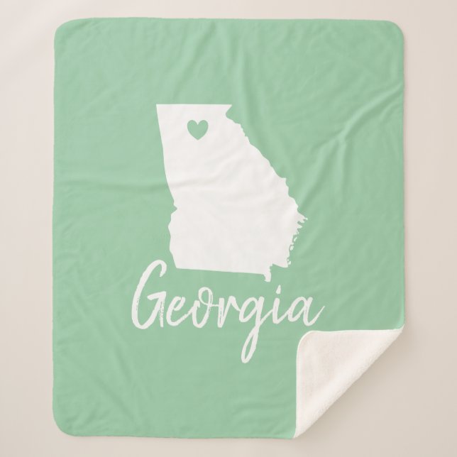 Georgia state map love customize colours sherpa blanket (Front)