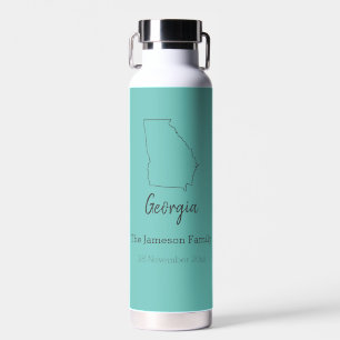 Georgia State Map Personalized Family Reunion      Water Bottle