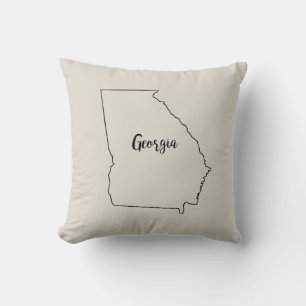 Georgia State Map Throw Pillow