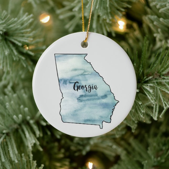 Georgia State Painting Illustration Ornament (Tree)