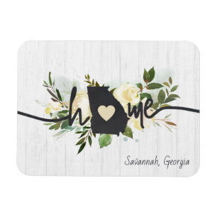 Georgia State Personalized Your Home City Rustic Magnet