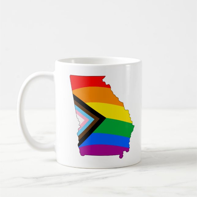 Georgia State Pride LGBTQ Progress Pride Coffee Mug (Left)