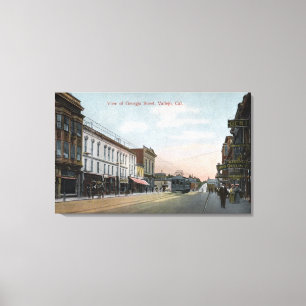 Georgia Street View with Street Car Canvas Print