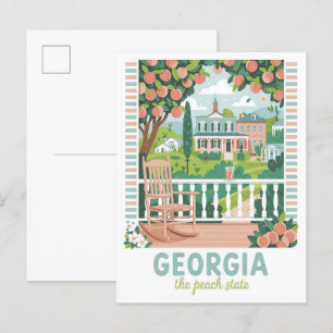 Georgia the Peach State USA Summer Travel Postcard