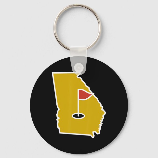 Georgia-themed Golf Tee - Funny Golf Lover State P Keychain (Front)